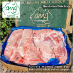 Beef LUNG - PARU frozen Australia AMG whole cut bulk carton pack +/- 18kg (price/kg)